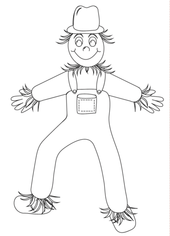 Funny Scarecrow Coloring Page